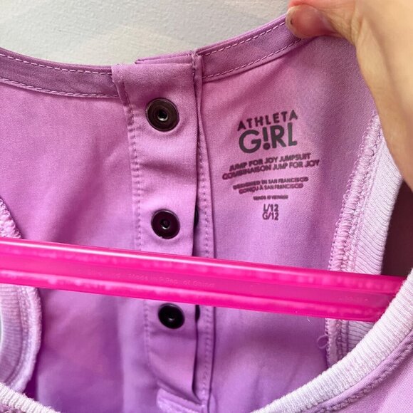 Athleta Girl Jump For Joy Jumpsuit Size L (12)‎ Purple Polyester & Spandex - Picture 5 of 8
